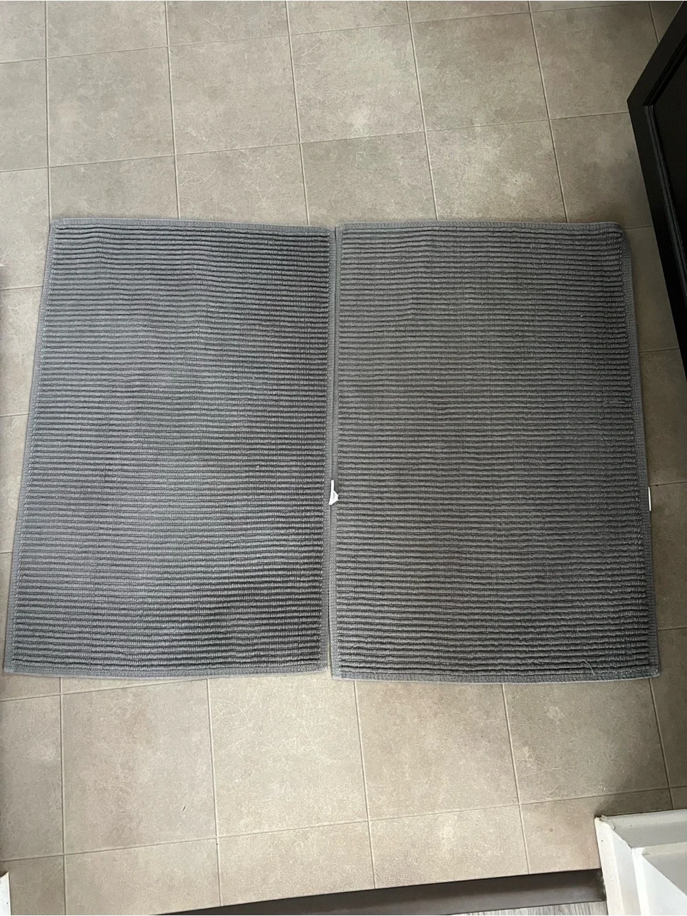 Gray bath mats